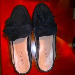 Vionic Black Tassel Loafers